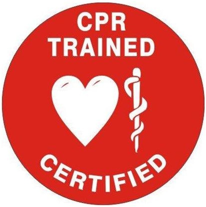 CPR Trained Certified - Hard Hat Labels are constructed from Durable, Pressure Sensitive or Reflective Vinyl, Sold 25 per pack
