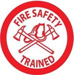 Fire Safety Trained - Hard Hat Labels are constructed from Durable, Pressure Sensitive or Reflective Vinyl, Sold 25 per pack