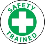 Safety Trained Hard Hat Labels are constructed from Durable, Pressure Sensitive or Reflective Vinyl, Sold 25 per pack