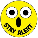 Stay Alert - Hard Hat Labels are constructed from Durable, Pressure Sensitive Vinyl, Sold 25 per pack