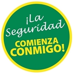 La Seguridad Comienza Conmigo! - Hard Hat Labels are constructed from Durable, Pressure Sensitive Vinyl, Sold 25 per pack