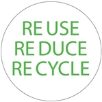 Reuse Reduce Recycle - Hard Hat Labels are constructed from Durable, Pressure Sensitive or Reflective Vinyl, Sold 25 per pack