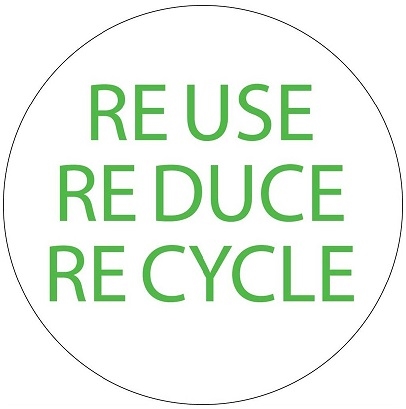Reuse Reduce Recycle - Hard Hat Labels are constructed from Durable, Pressure Sensitive Vinyl, Sold 25 per pack