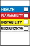 Hazardous Material Communication Label - Health, Flammability, Instability and Personal Protection 6 X 4 Sold 10 per Pack