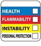 Hazardous Material Identification Labels on a Roll  - 250 - 2 X 2 or 4 X 4 Paper and Vinyl Pressure Sensitive