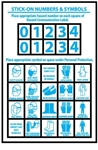 Personal Protection Numbers & Symbols Sold 10 sheets per Pack, Use with labels HM36 & HM42