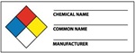 NFPA Chemical Name Labels on a Roll - Health, Flammability, Instability and Specific Hazard - 1 1/2 X 4 Pressure Sensitive Paper or Pressure Sensitive Vinyl
