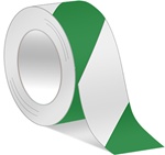 Green/White Hazard Warning Tape - Available in 2 and 3 inch widths  X 18 or 36 Yard Rolls