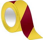 Magenta/Yellow Striped Hazard Warning Tape - Available in 2, 3 and 4 inch widths  X 18 or 36 Yard Rolls