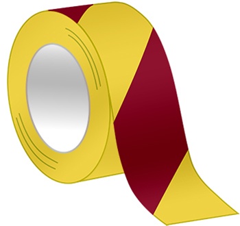 Magenta/Yellow Striped Hazard Warning Tape - Available in 2, 3 and 4 inch widths  X 18 or 36 Yard Rolls