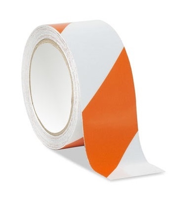 Orange/White Reflective Hazard Warning Tape - Available 2, and 3 inch widths X 10 Yard Rolls
