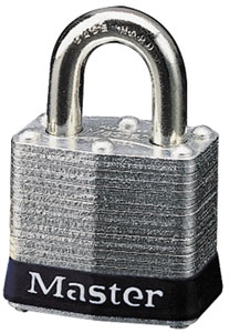 Master™ Lock 3BLK No. 3 Black Bumper Steel Body Lockout Padlock - 3/4 inch Shackle - Safety Padlock features color coded bumper supplied for identification and protection.