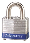 Master™ Lock 3BLU No. 3 Blue Bumper Steel Body Lockout Padlock - 3/4 inch Shackle - Safety Padlock features color coded bumper supplied for identification and protection.