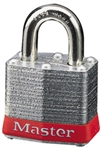 Master™ Lock 3RED No. 3 Red Bumper Steel Body Lockout Padlock - 3/4 inch Shackle - Safety Padlock features color coded bumper supplied for identification and protection.