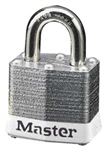 Master™ Lock 3WHT No. 3 White Bumper Steel Body Lockout Padlock - 3/4 inch Shackle - Safety Padlock features color coded bumper supplied for identification and protection.