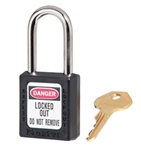 Black Master™ Lock 410 Safety Series Lockout Padlock - 1 1/2 inch Shackle - Safety Padlock features a Danger label