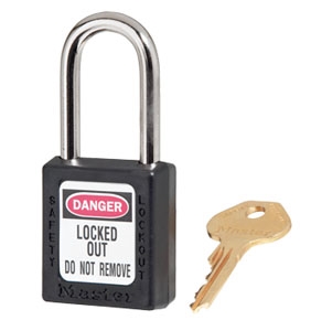 Black Master™ Lock 410 Safety Series Lockout Padlock - 1 1/2 inch Shackle - Safety Padlock features a Danger label