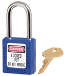 Blue Master™ Lock 410BLU Safety Series Lockout Padlock - 1 1/2 inch Shackle - Safety Padlock features a Danger label