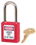 Red Master™ Lock 410RED Safety Series Lockout Padlock - 1 1/2 inch Shackle - Safety Padlock features a Danger label