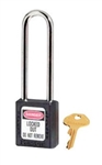 Black, Master™ Lock 410LTBLK Series Lockout Padlock - Extra Length 3" Shackle Clearance.