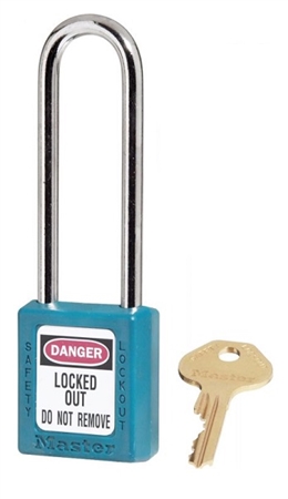 Teal, Master™ Lock 410LTTEAL Series Lockout Padlock - Extra Length 3" Shackle Clearance.