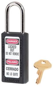Black Master™ Lock 411BLK Safety Series Lockout Padlock - 1-1/2 inch Shackle Clearance
