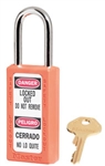 Master™ Lock 411ORJ Bilingual Safety Series Lockout Padlock - 1-1/2 inch Shackle Clearance Safety Padlock