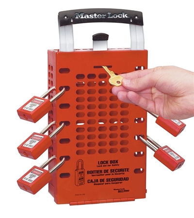 Master Lock Group Lock Box - 503 Red - The Latch Tight Group Lock Box will keep all of your keys well organized and protected until everyone is accounted for.