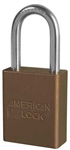 Brown, American Lock A1106BRN Lockout Padlock - Brown anodized aluminum padlock - 1-1/2 inch hardened steel chrome plated shackle.