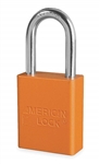 Orange, American Lock A1106ORJ Lockout Padlock - Orange anodized aluminum padlock - 1-1/2 inch hardened steel chrome plated shackle.
