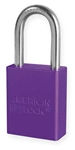 Purple, American Lock A1106PRP Lockout Padlock - Purple anodized aluminum padlock - 1-1/2 inch hardened steel chrome plated shackle.