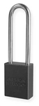 Black, American Lock A1107BLK Lockout Padlock - Black anodized aluminum padlock - 3 inch hardened steel chrome plated shackle.