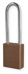 Brown, American Lock A1107BRN Lockout Padlock - Brown anodized aluminum padlock - 3 inch hardened steel chrome plated shackle.