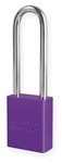 Purple, American Lock A1107PRP Lockout Padlock - Purple anodized aluminum padlock - 3 inch hardened steel chrome plated shackle.