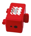 Multiple Entry Electrical Plug Lockout - Red. LP550 accepts 220 V and 550 V plugs (up to 3" x 3" x 6 3/4") with a maximum cable diameter of 1".