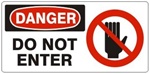 DANGER DO NOT ENTER (w/graphic) Sign, Choose from 5 X 12 or 7 X 17 Pressure Sensitive Vinyl, Plastic or Aluminum.