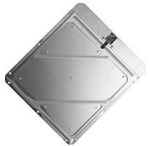Riveted Aluminum Placard Holder w/Back Plate - 14 x 12-1/2, .030 Aluminum, Stainless Steel Clips, 8 mounting Holes and with drain.