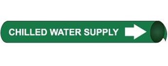 Chilled Water Supply Pre-coiled and Strap On Pipe Markers - Available in 8 Sizes