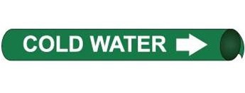 Cold Water Pre-coiled and Strap On Pipe Markers - Available in 8 Sizes