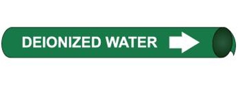 Deionized Water Pre-coiled and Strap On Pipe Markers - Available in 8 Sizes