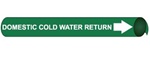 Domestic Cold Water Return Pre-coiled and Strap On Pipe Markers - Available in 8 Sizes