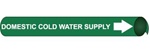 Domestic Cold Water Supply Pre-coiled and Strap On Pipe Markers - Available in 8 Sizes