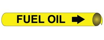 Fuel Oil Pre-coiled and Strap On Pipe Markers - Available in 8 Sizes
