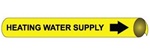 Heating Water Supply Pre-coiled and Strap On Pipe Markers - Available in 8 Sizes