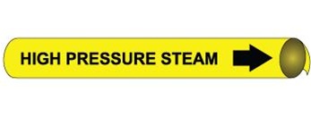 High Pressure Steam Pre-coiled and Strap On Pipe Markers - Available in 8 Sizes