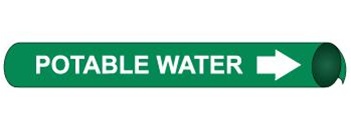 Potable Water Pre-coiled and Strap On Pipe Markers - Available in 8 Sizes