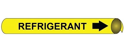 Refrigerant Pre-coiled and Strap On Pipe Markers - Available in 8 Sizes