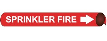 Sprinkler Fire, Pre-coiled and Strap On Pipe Markers - Available in 8 Sizes