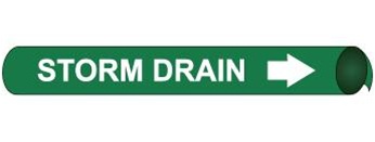Storm Drain, Pre-coiled and Strap On Pipe Markers - Available in 8 Sizes
