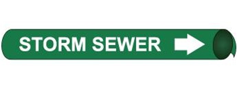 Storm Sewer, Pre-coiled and Strap On Pipe Markers - Available in 8 Sizes